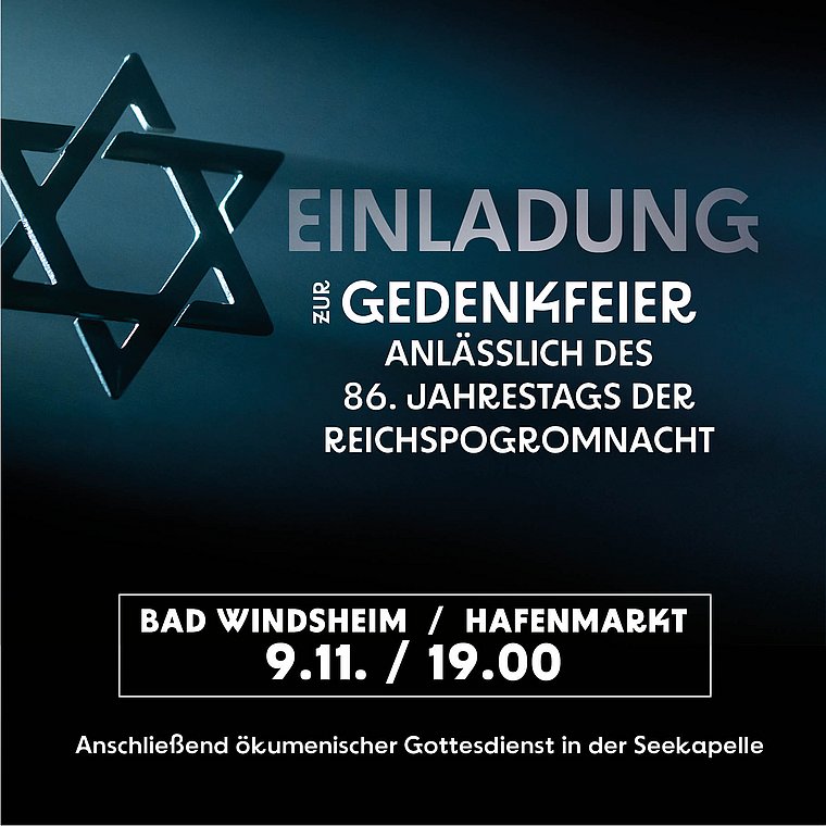 Anlässlich des 86. Jahrestag der Reichspogromnacht